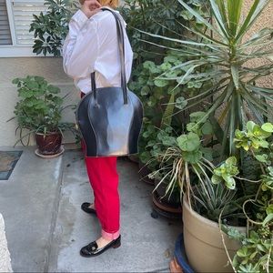 Vintage 80’s black Pibra leather shoulder bag